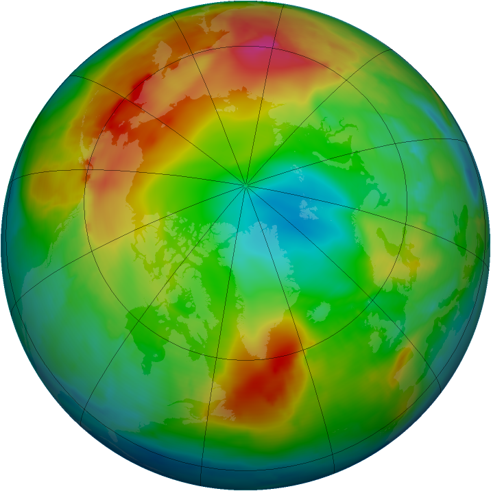 Arctic ozone map for 10 January 2014
